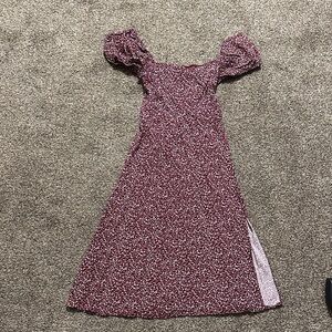 Miami Burgundy Floral Midi Dress
